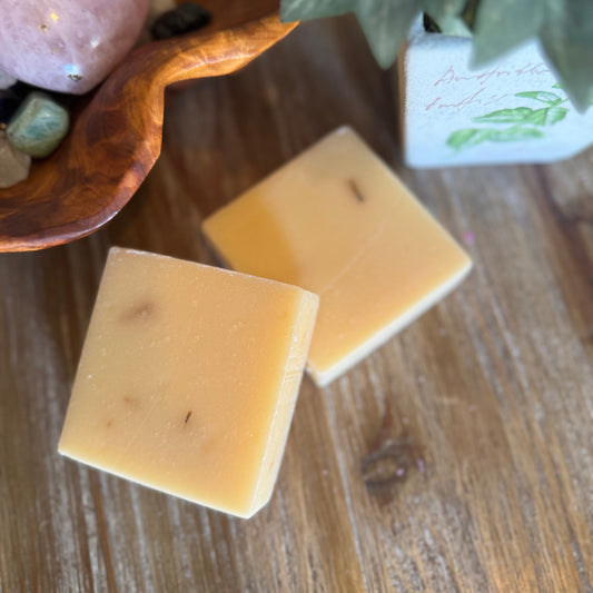 Lemon soap bars made with shea butter and olive oil
