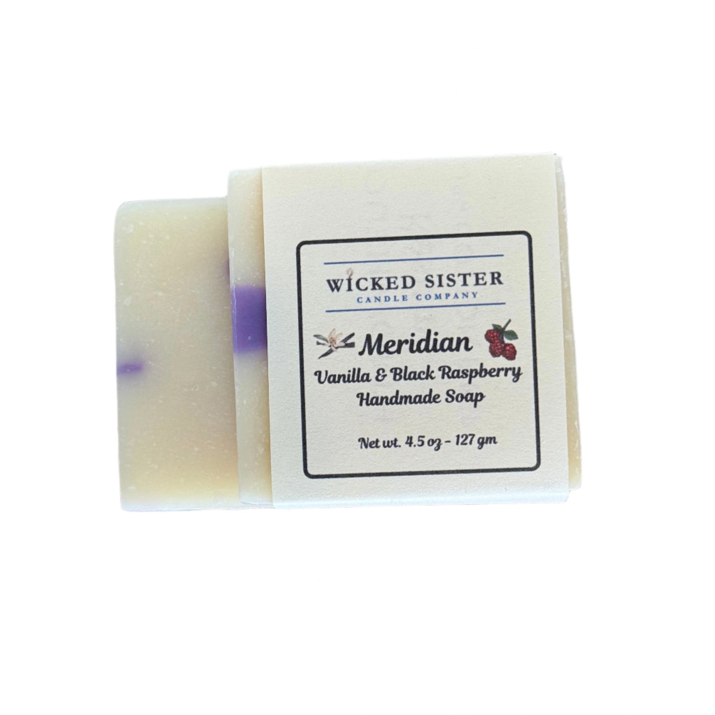 Handmade natural soap bar, vanilla and raspberry with shea butter