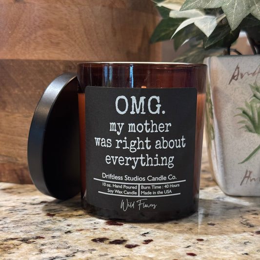 Soy wax funny candle hand poured wild flowers