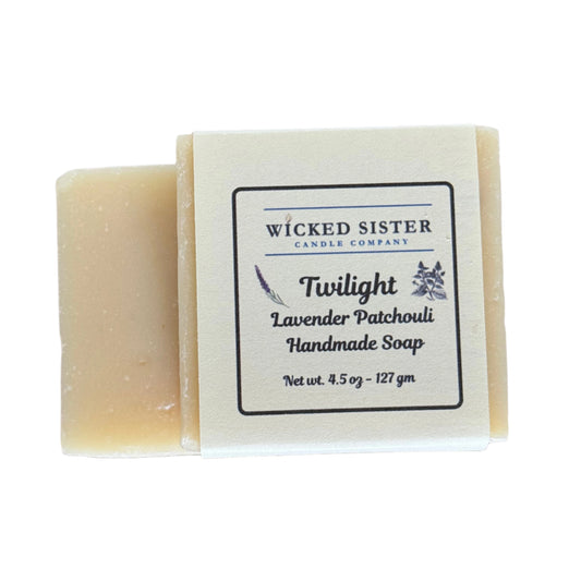 Wicked Sister handmade lavender patchouli soap bars.